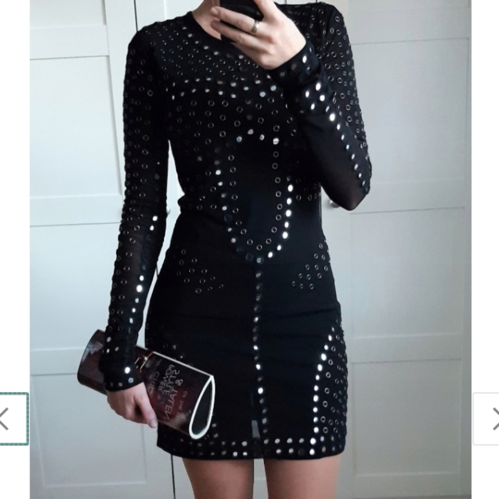 Christopher Kane Black Sheer Mirror TopShop Dress